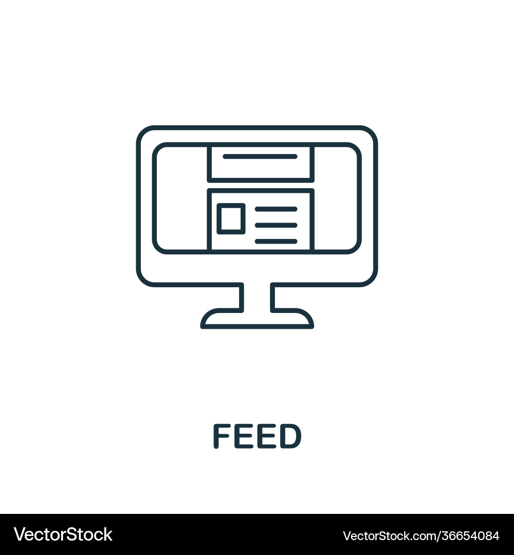 Feed icon simple element from social media Feed icon simple element from social media vector image
