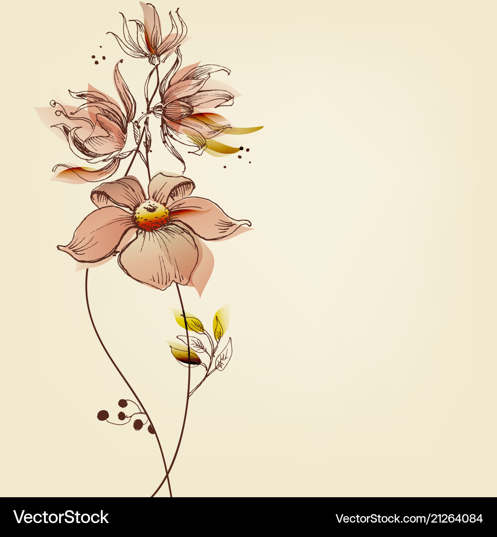 Flowers greeting card Royalty Free Vector Image