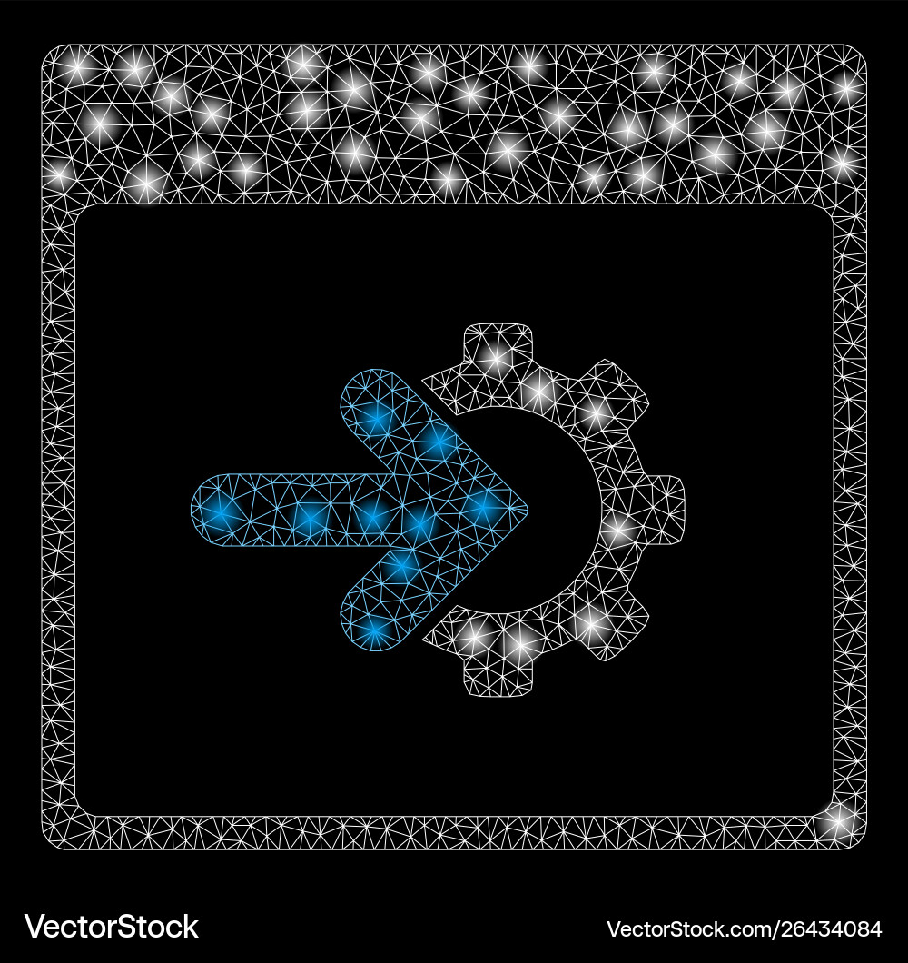 Glowing mesh wire frame cog integration calendar Glowing mesh wire frame cog integration calendar vector image