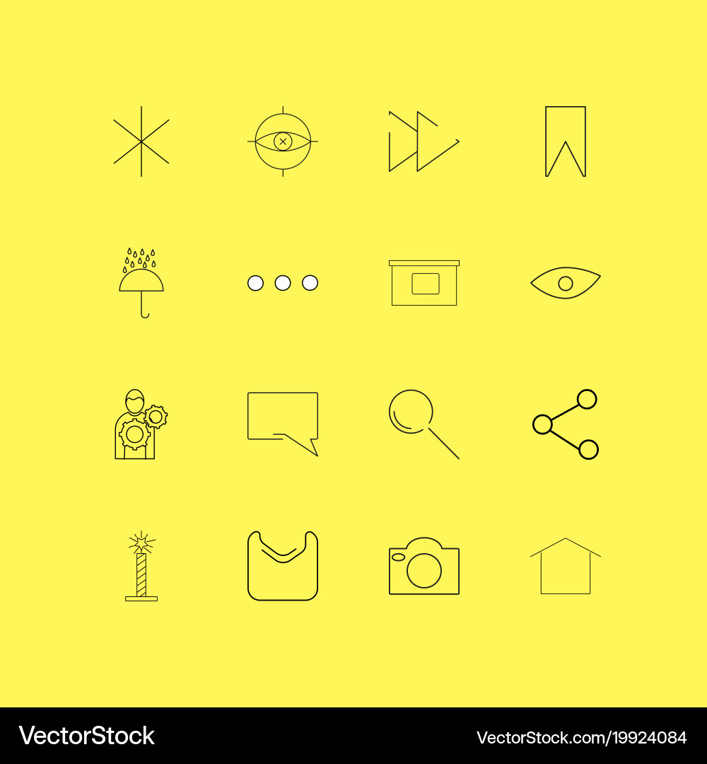 Interface linear icon set simple outline icons vector image