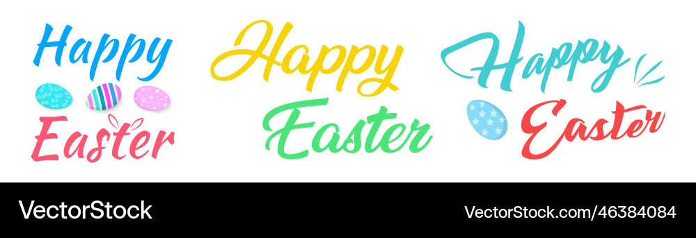 Lettering happy easter concept set Lettering happy easter concept set vector image