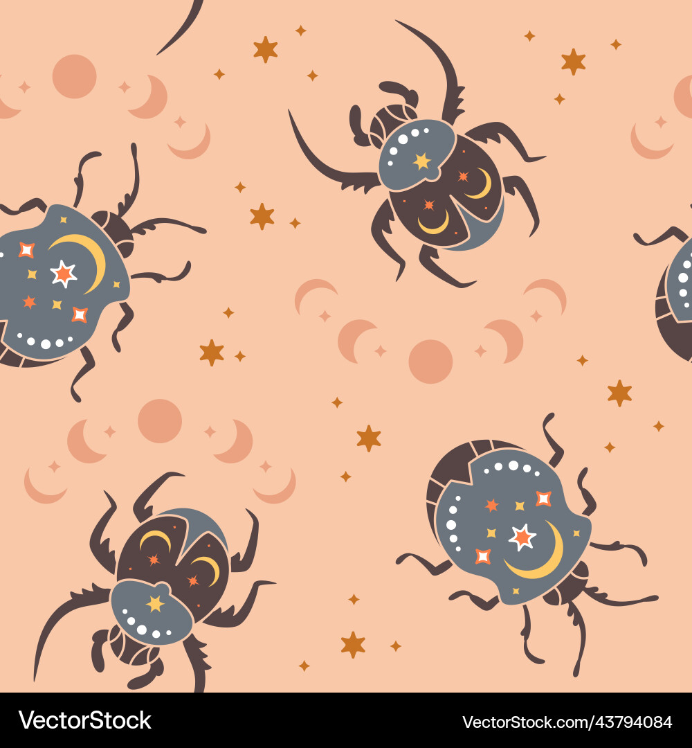 Magic bohemian seamless pattern with mystical Magic bohemian seamless pattern with mystical vector image