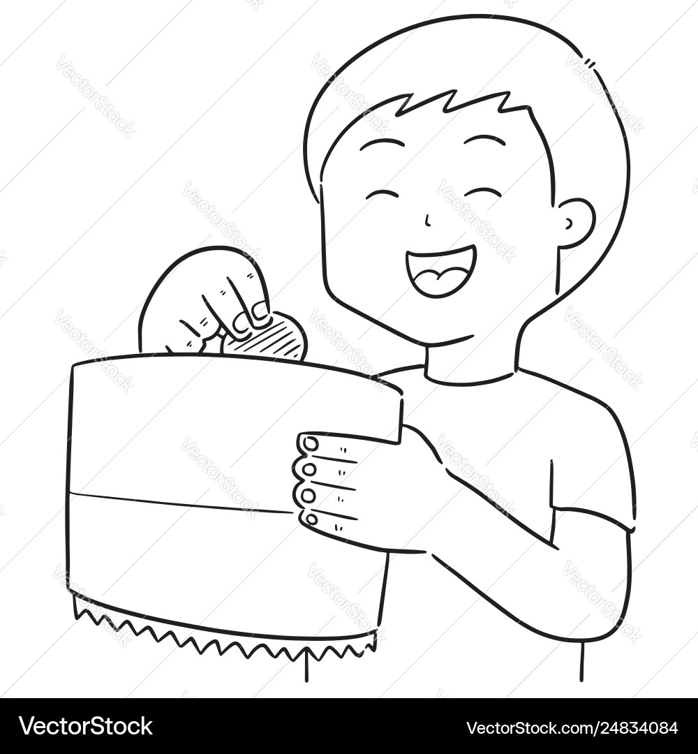 Man eating potato chips Man eating potato chips vector image