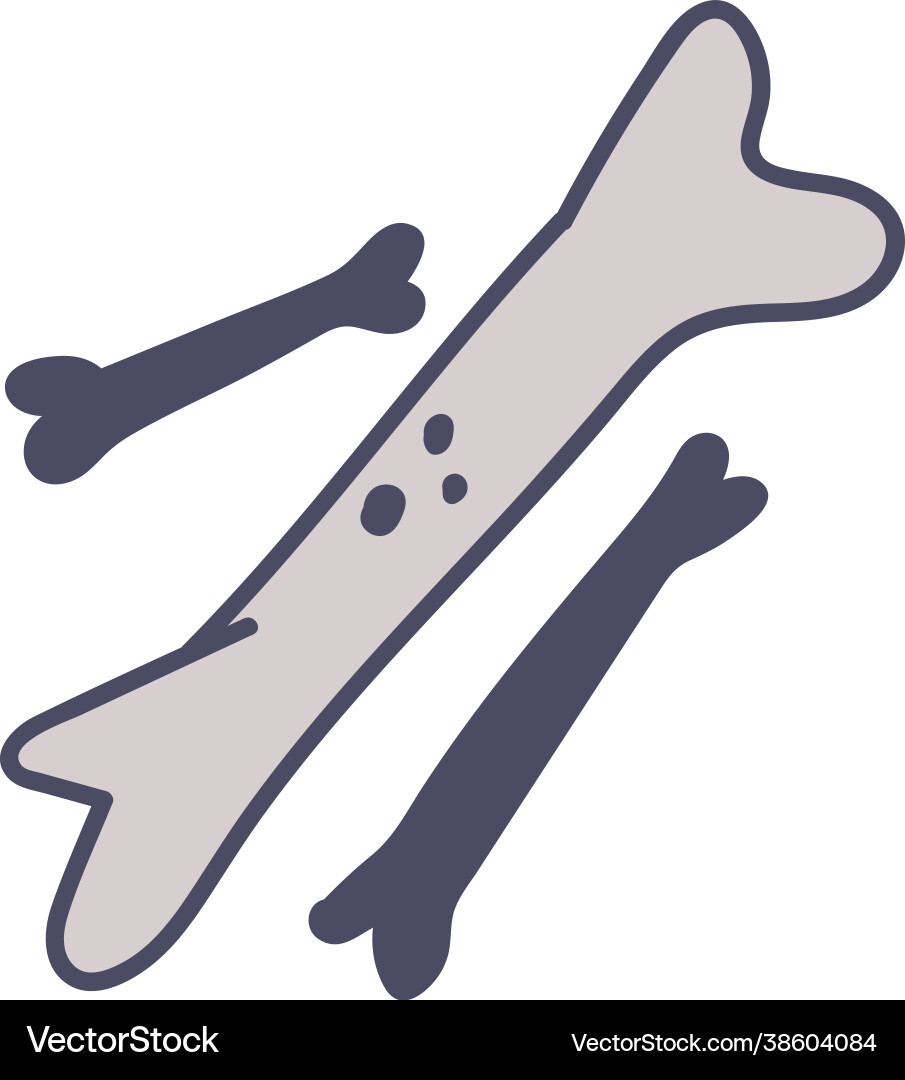 Prehistoric dinosaur grey bones simple doodle Vector Image