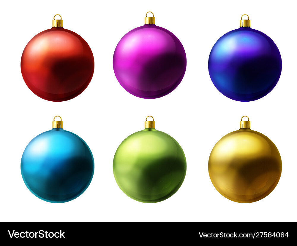 Realistic matt colored christmas balls set Realistic matt colored christmas balls set vector image