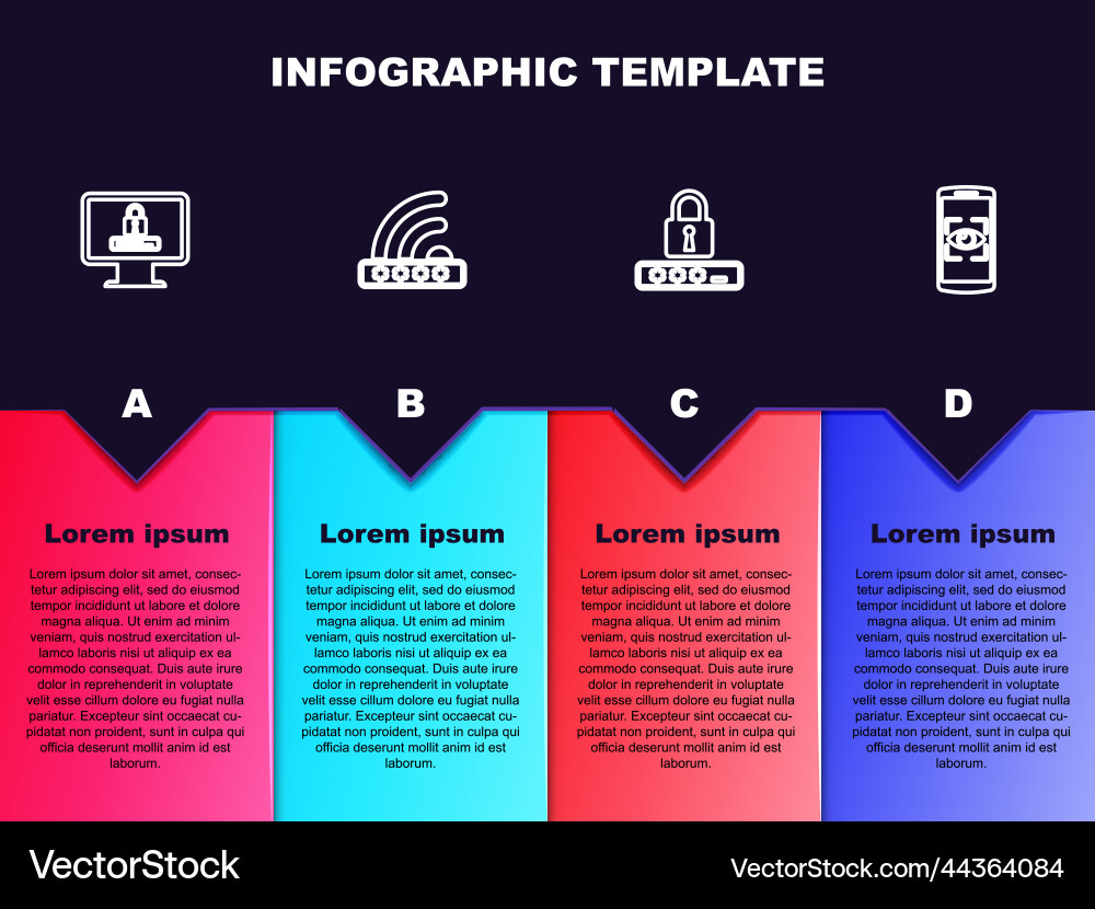 Set line monitor with password wifi locked Set line monitor with password wifi locked vector image