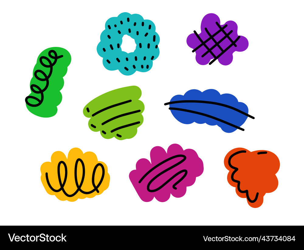 Set of abstract shapes geometric base form Vector Image