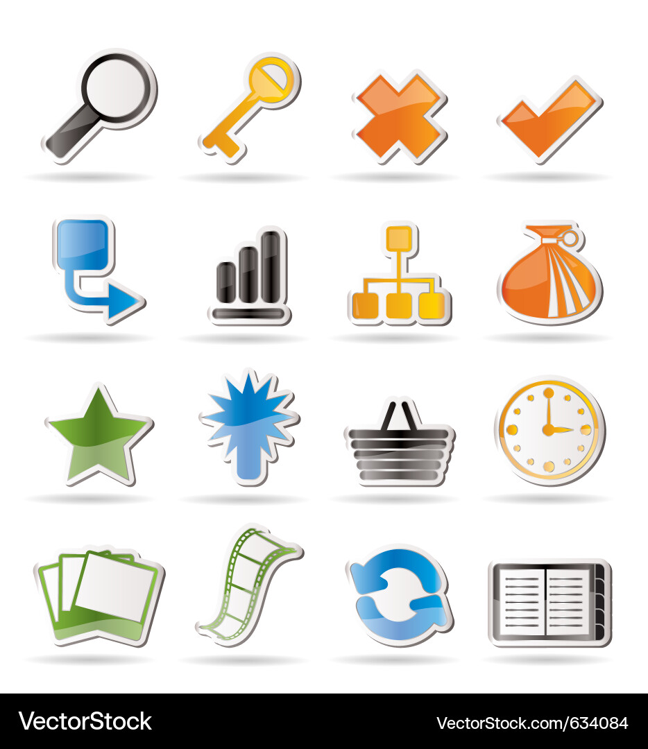 Simple internet and web site icons Vector Image