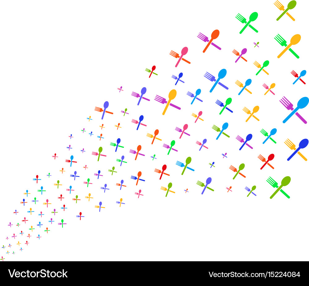 Source stream of fork and spoon vector image