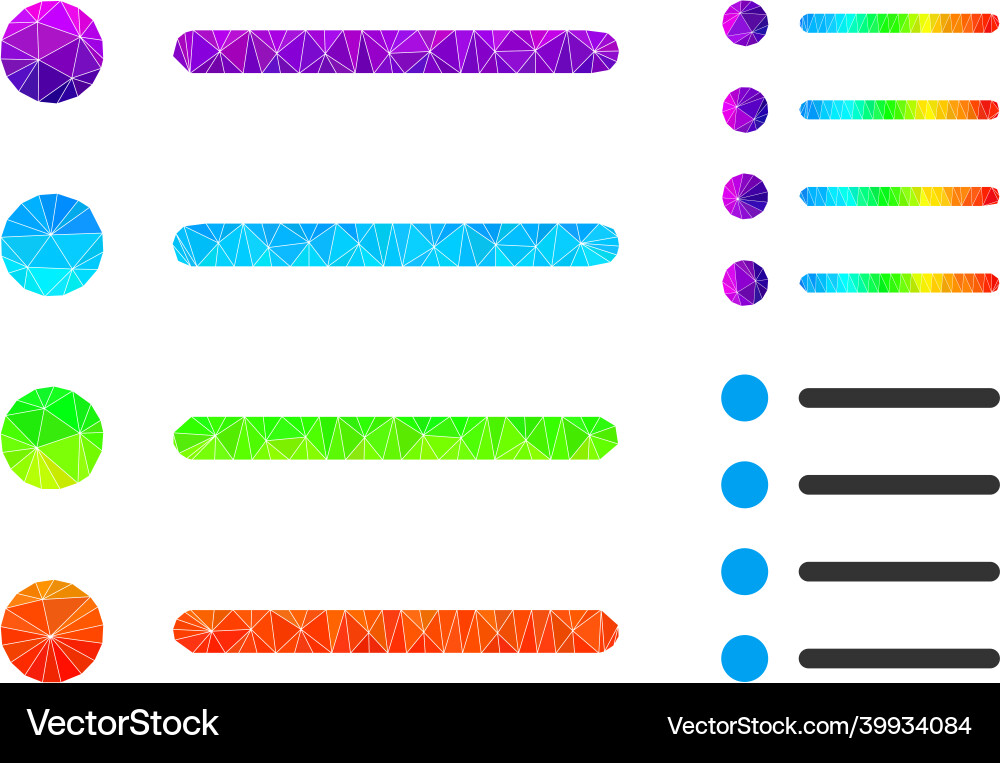 Triangle filled items icon with spectrum Triangle filled items icon with spectrum vector image