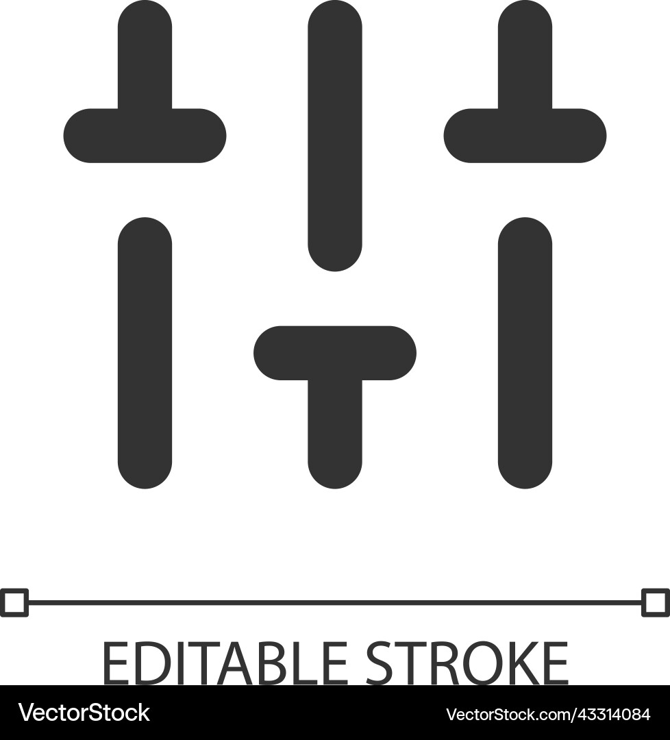 Vertical adjustment pixel perfect linear ui icon Vertical adjustment pixel perfect linear ui icon vector image