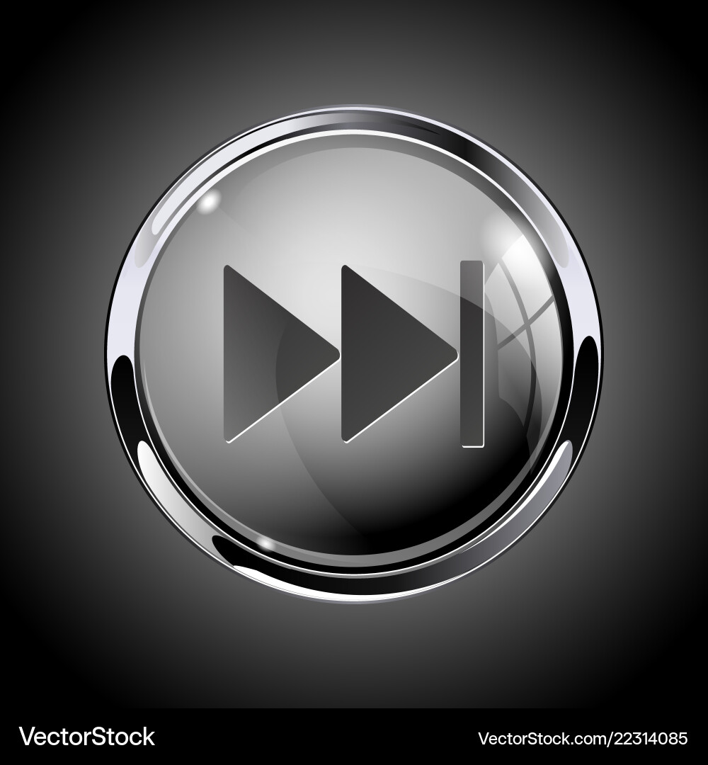 3D Shiny Fast Forward Button Icon vector image