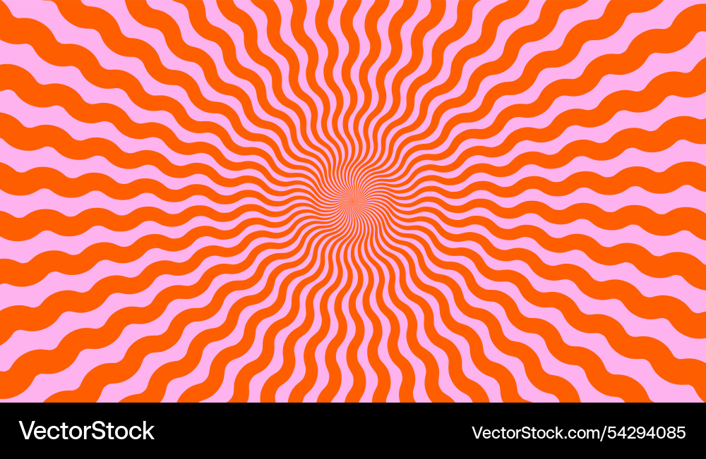 Abstract distorted wavy lines surface radial waves vector image