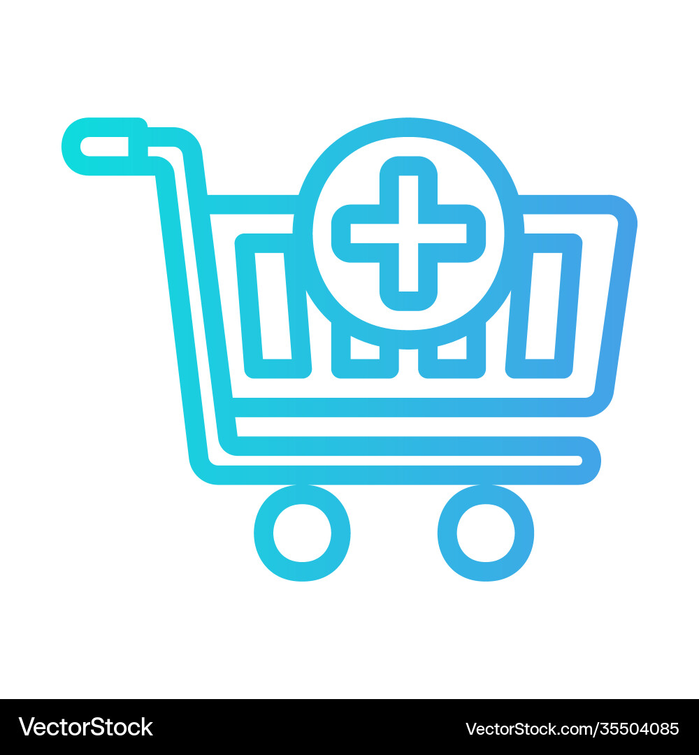 Add shopping icon in gradient style for any Add shopping icon in gradient style for any vector image