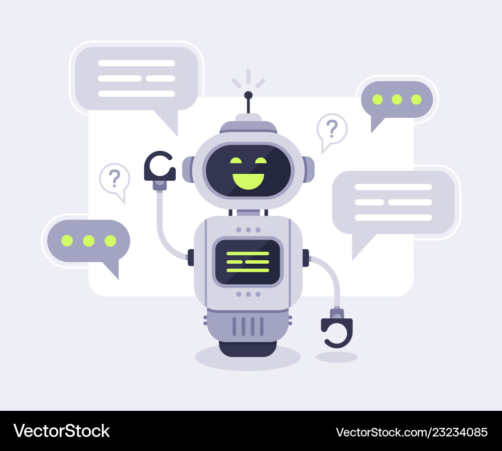 Chat bot messages smart chatbot assistant Chat bot messages smart chatbot assistant vector image