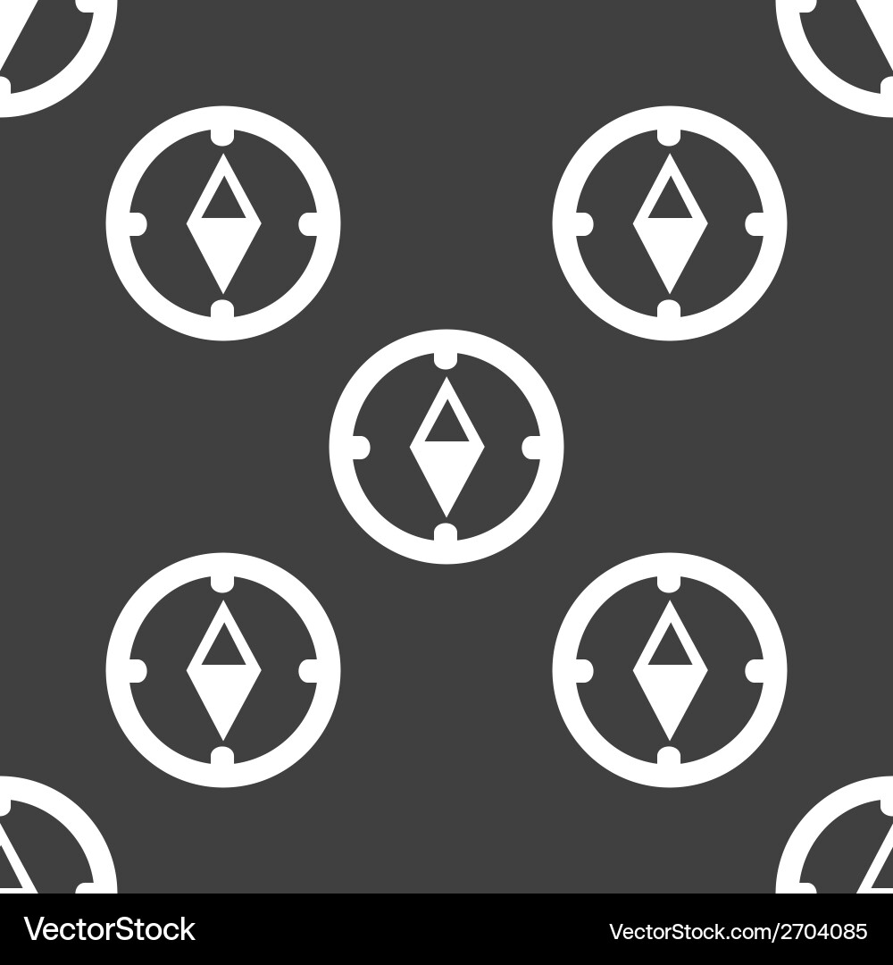 Compass web icon flat design seamless gray pattern vector image
