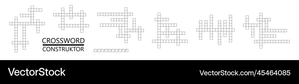 Crossword constructor puzzle squares empty set Crossword constructor puzzle squares empty set vector image