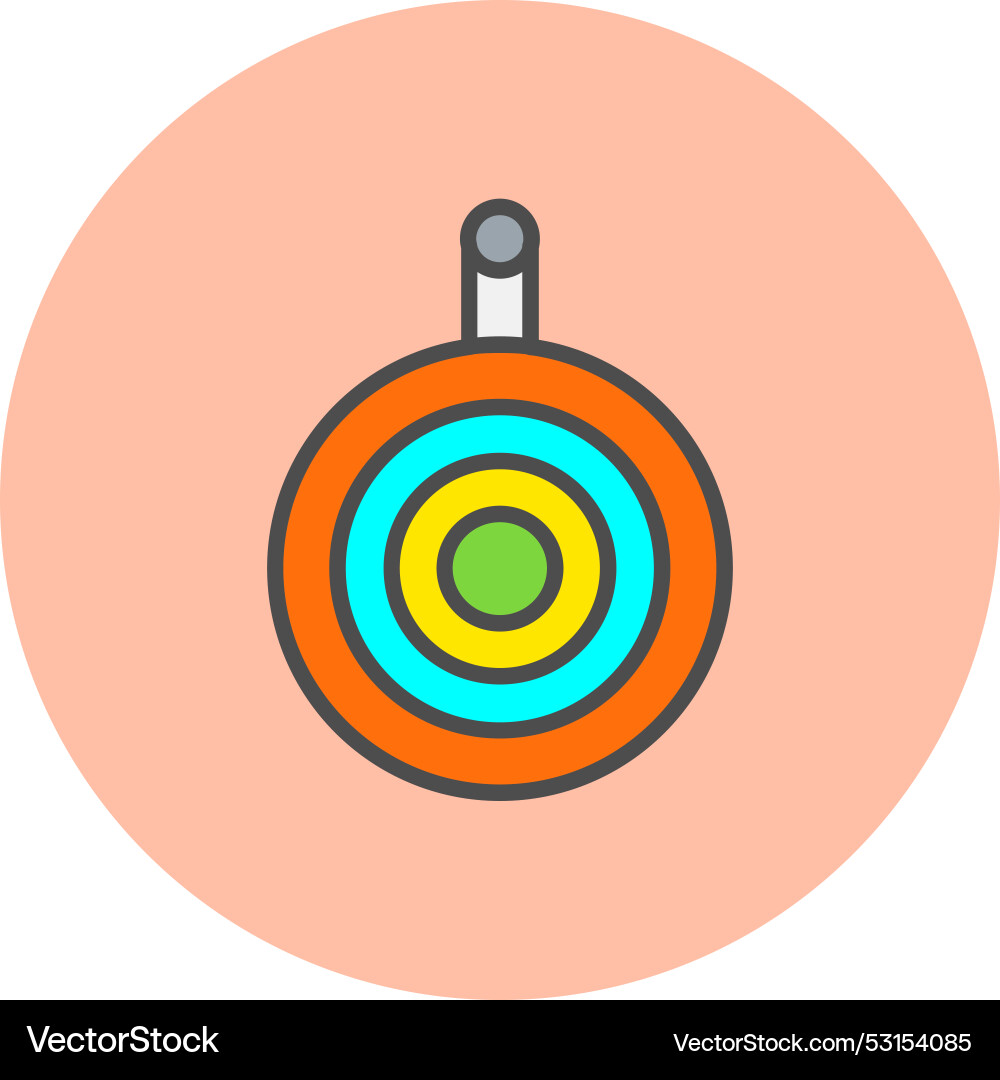 Dartboard line filled circle icon Vector Image