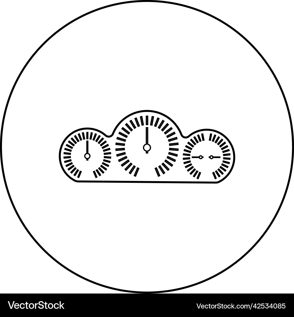 Dashboard car panel speed display with gauge icon Dashboard car panel speed display with gauge icon Vector Image