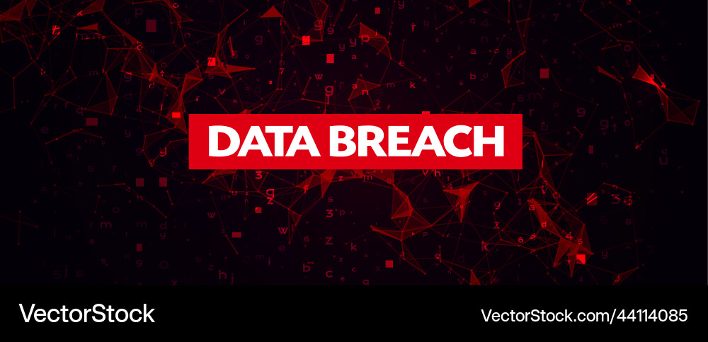 Digital Data Breach - Binary Code vector image