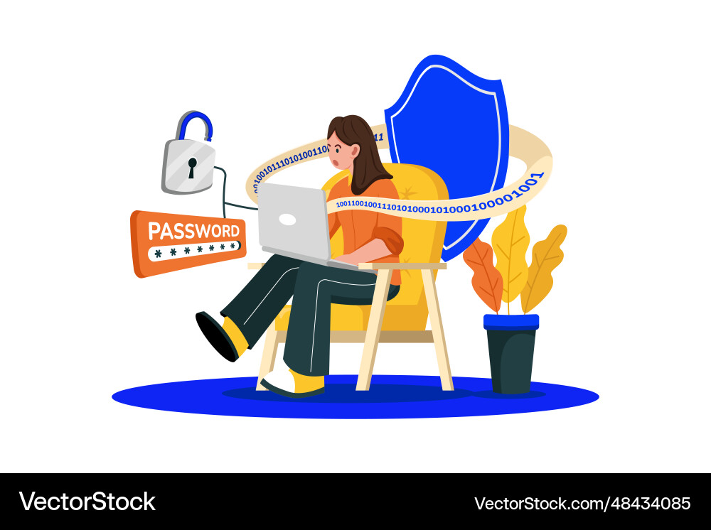 Email encryption ensures privacy and security Vector Image