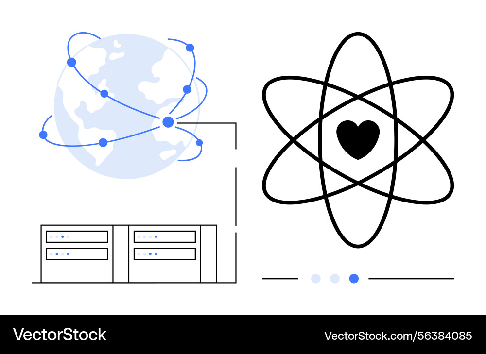 Global connectivity and science with data servers Global connectivity and science with data servers vector image