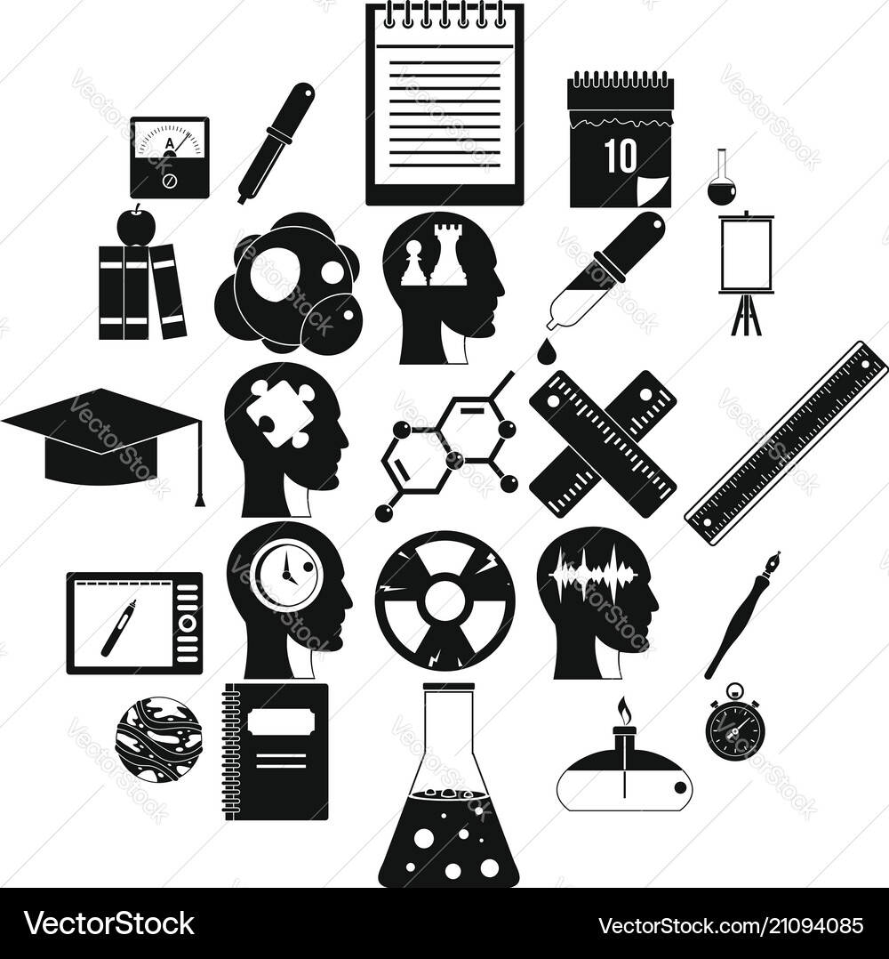 Investigation Icon Set - Simple Style Vector Image