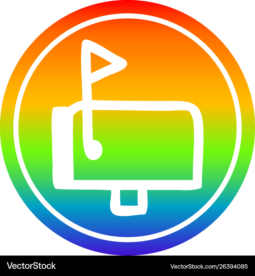 Mail box circular in rainbow spectrum vector image