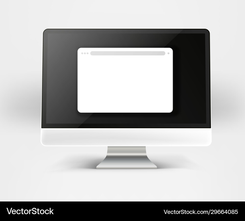 Moderner Computer mit leerem Browserfenster Vektorbild
