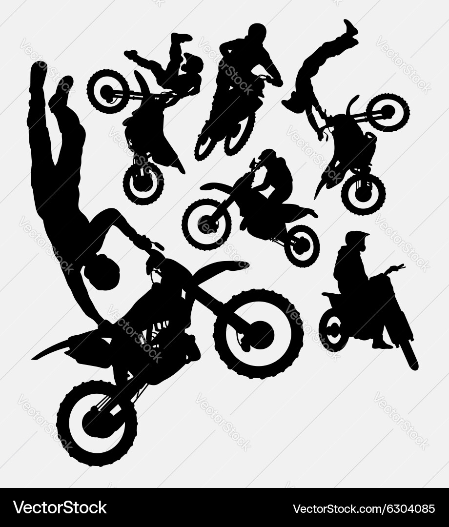 Motocross Sport Silhouettes Vector Image