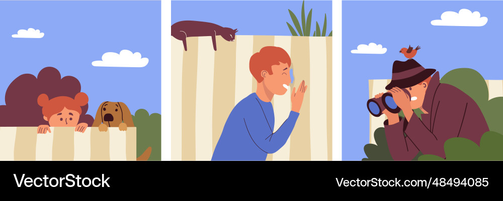 Observers flat set Observers flat set vector image
