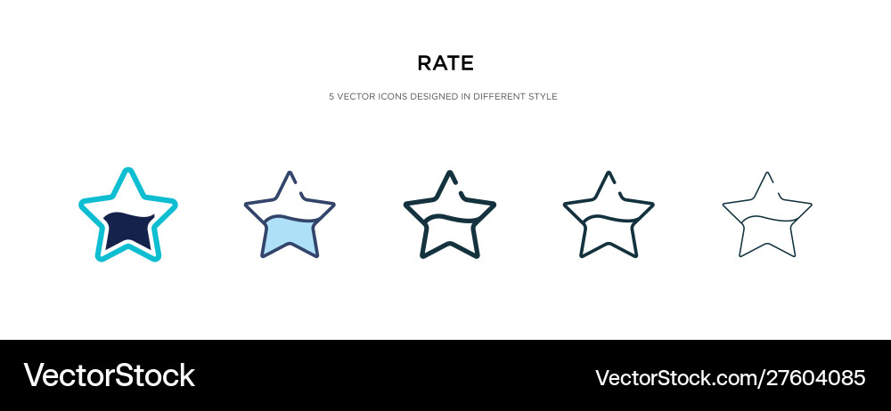 Rate icon in different style two colored Rate icon in different style two colored vector image