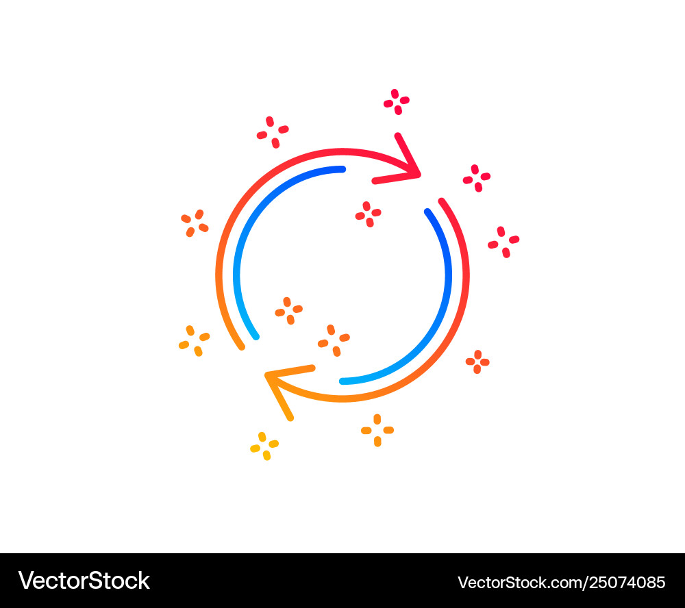 Refresh line icon rotation arrow sign vector image