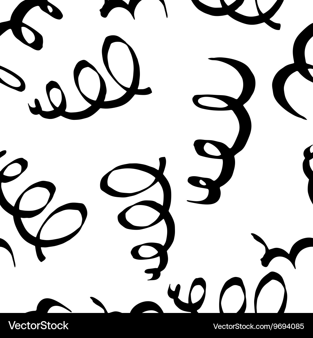 Seamless pattern with spiral curls hand-drawn vector image