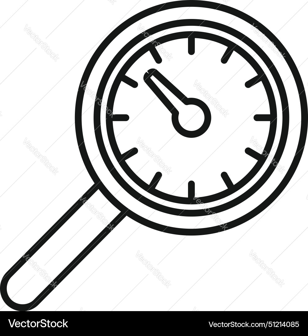 Search time duration icon outline fixed vector image