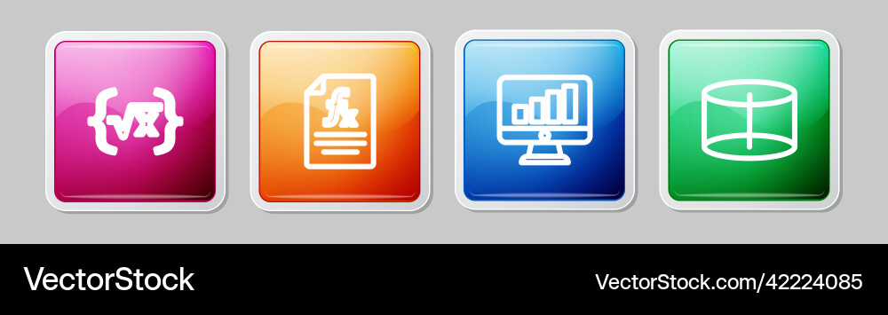 Set line square root of x glyph function Vector Image