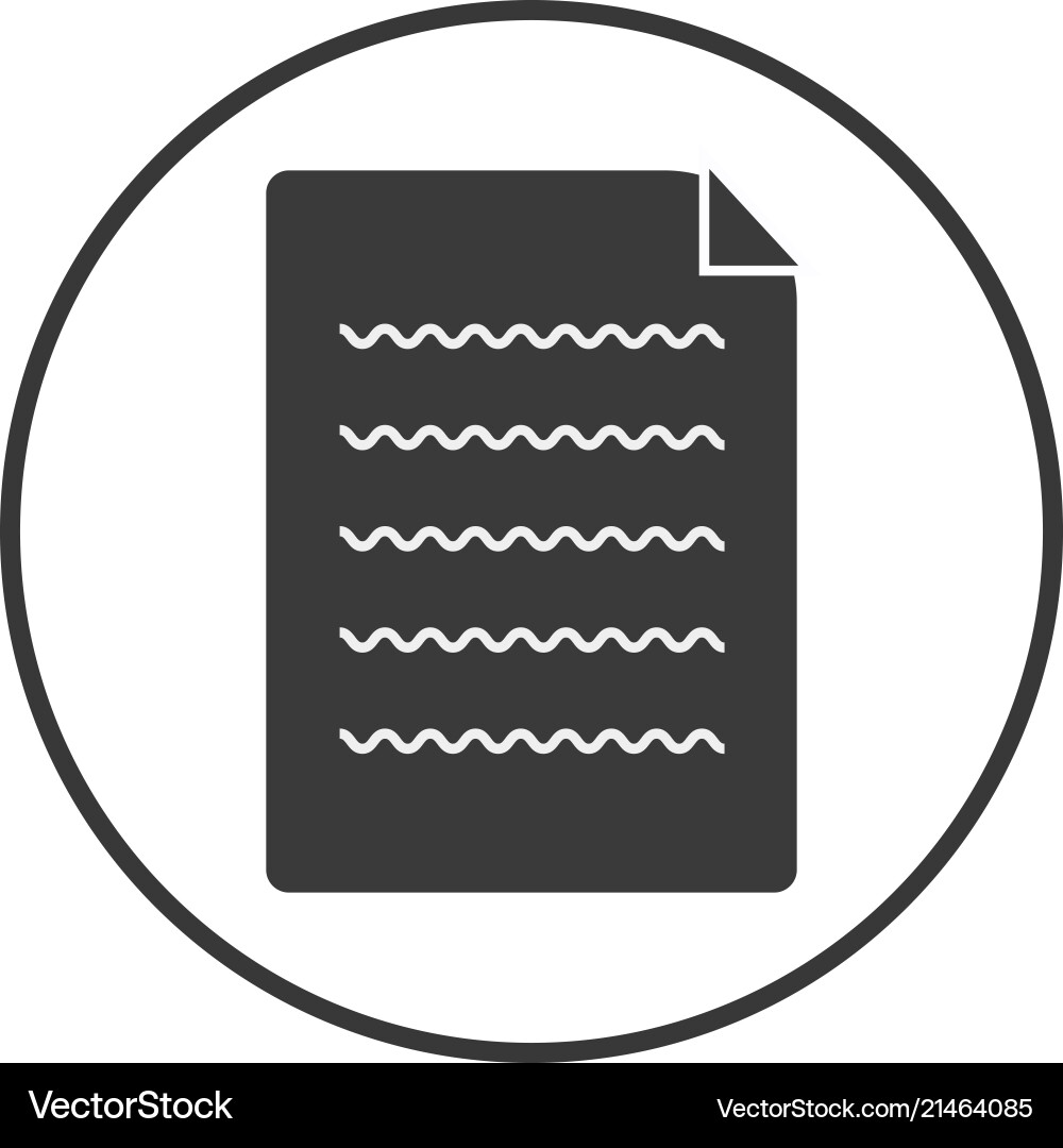 Text page rounded icon on white background vector image