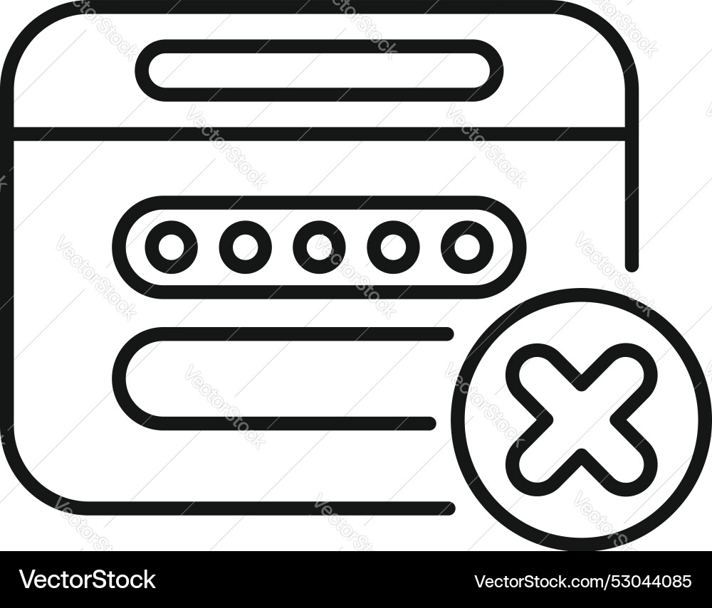 Webseite zeigt falsches Passwort-Symbol im Linienstil Webseite zeigt falsches Passwort-Symbol im Linienstil vektorbild