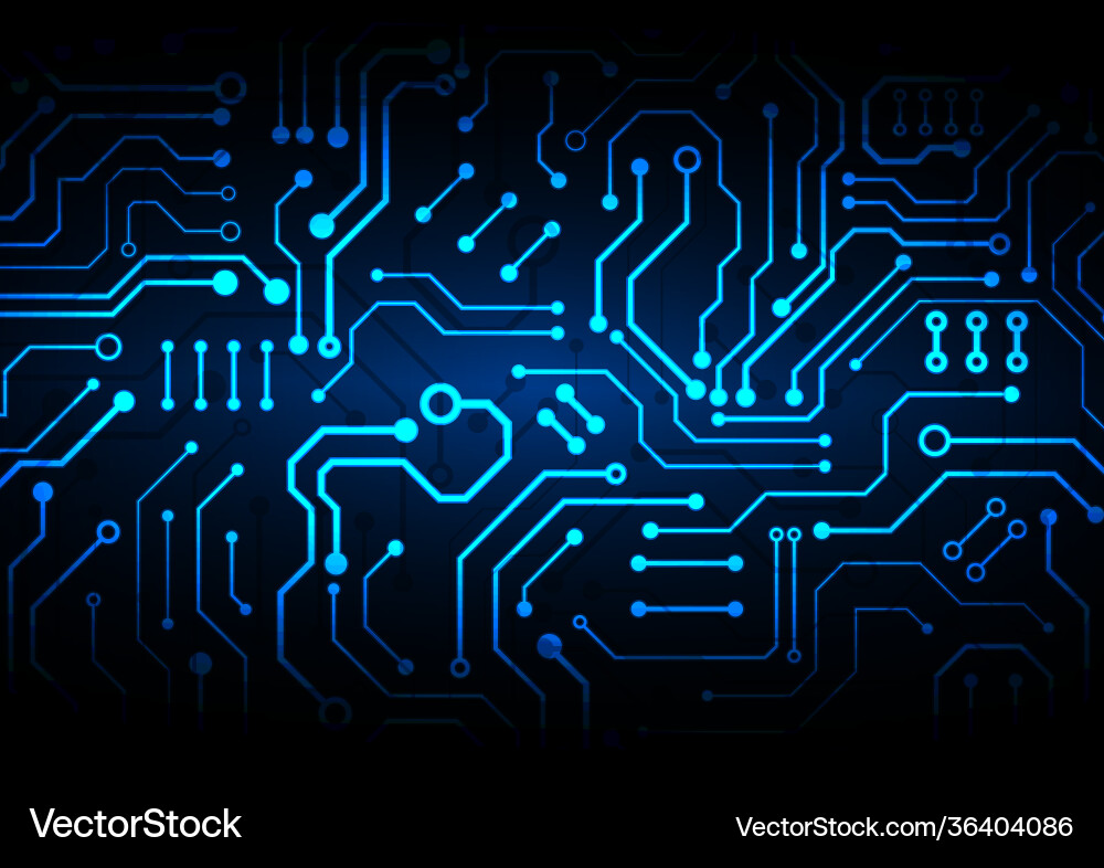 Circuit technology background with hi-tech vector image