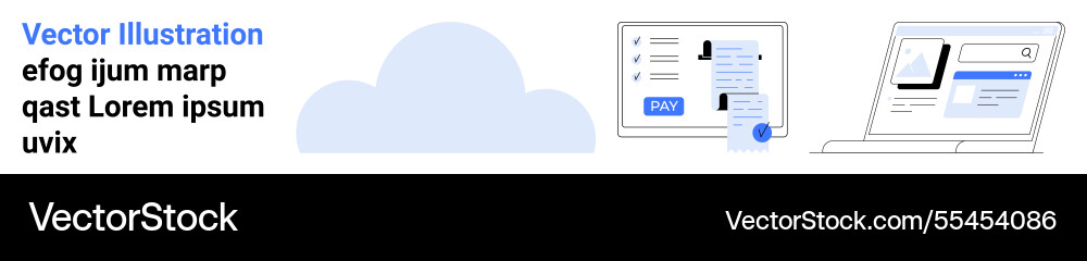 Cloud-based digital forms and online data Cloud-based digital forms and online data Vector Image