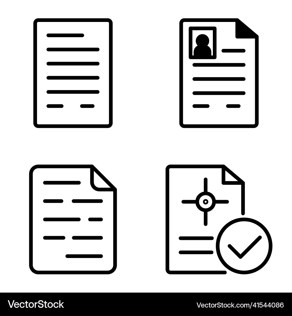 Docs1-2 flat icon set isolated on white background Docs1-2 flat icon set isolated on white background vector image
