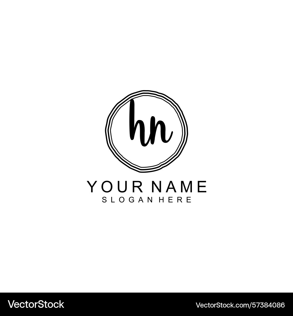 Elegant hn initial logo collection with modern Vector Image