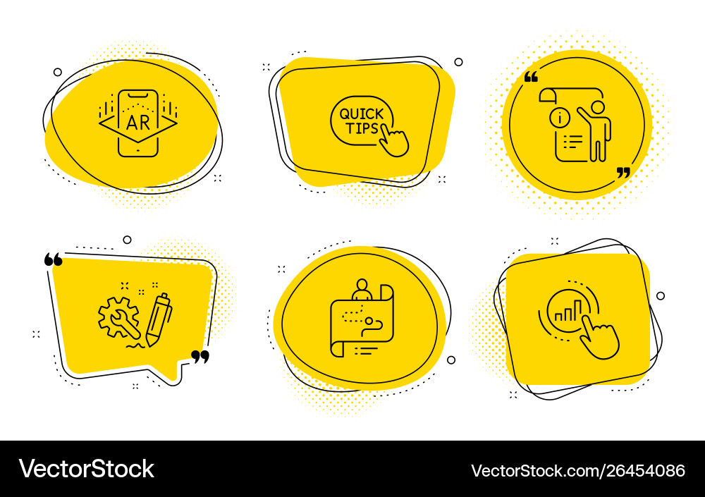 Engineering journey path and manual doc icons set Engineering journey path and manual doc icons set vector image