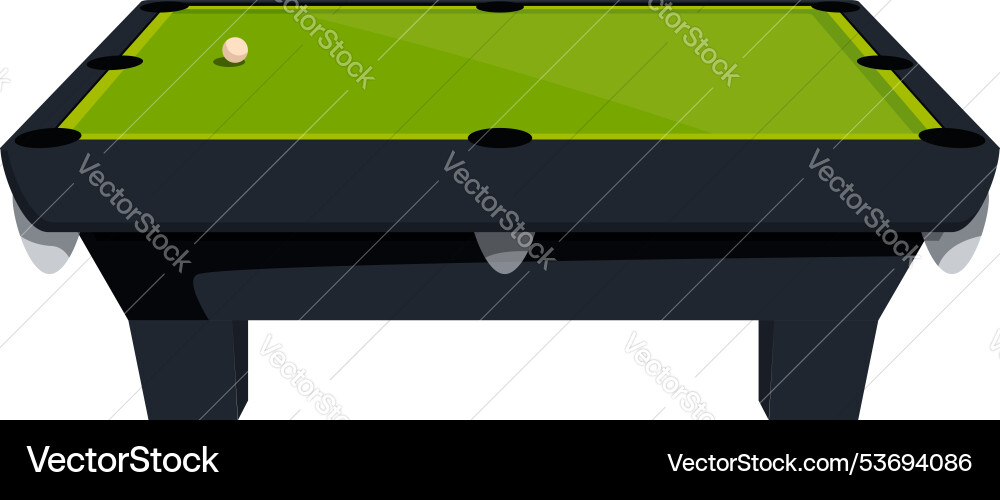 Green empty pool table with one ball is standing Green empty pool table with one ball is standing vector image