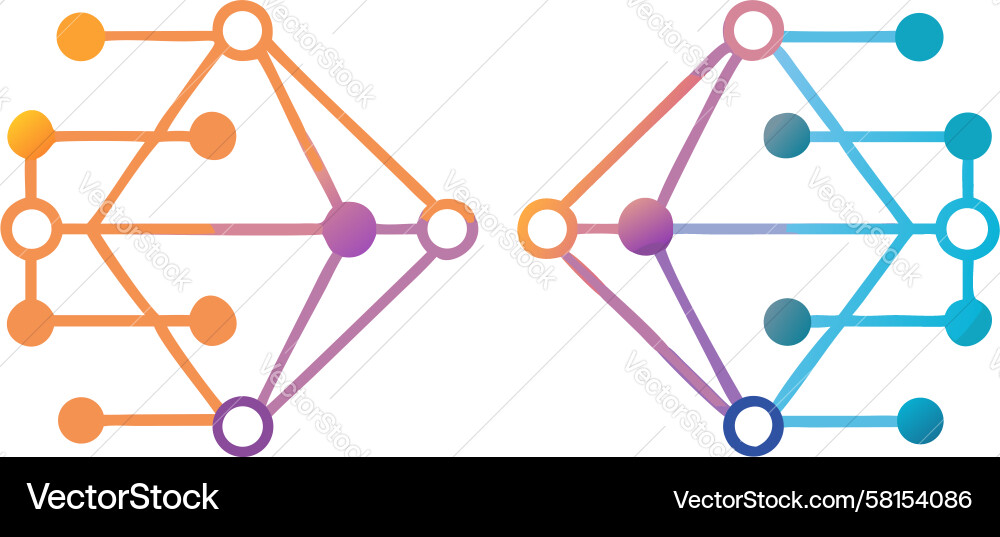 Interconnected Data Networks Vector Image