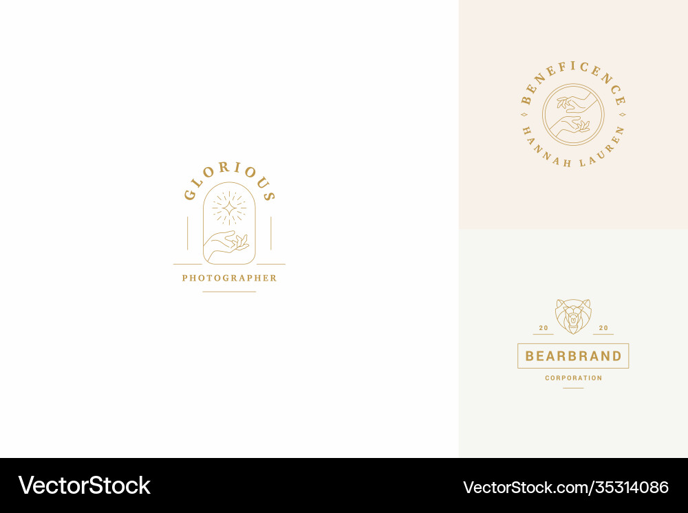 Line logos emblems design templates set Line logos emblems design templates set vector image