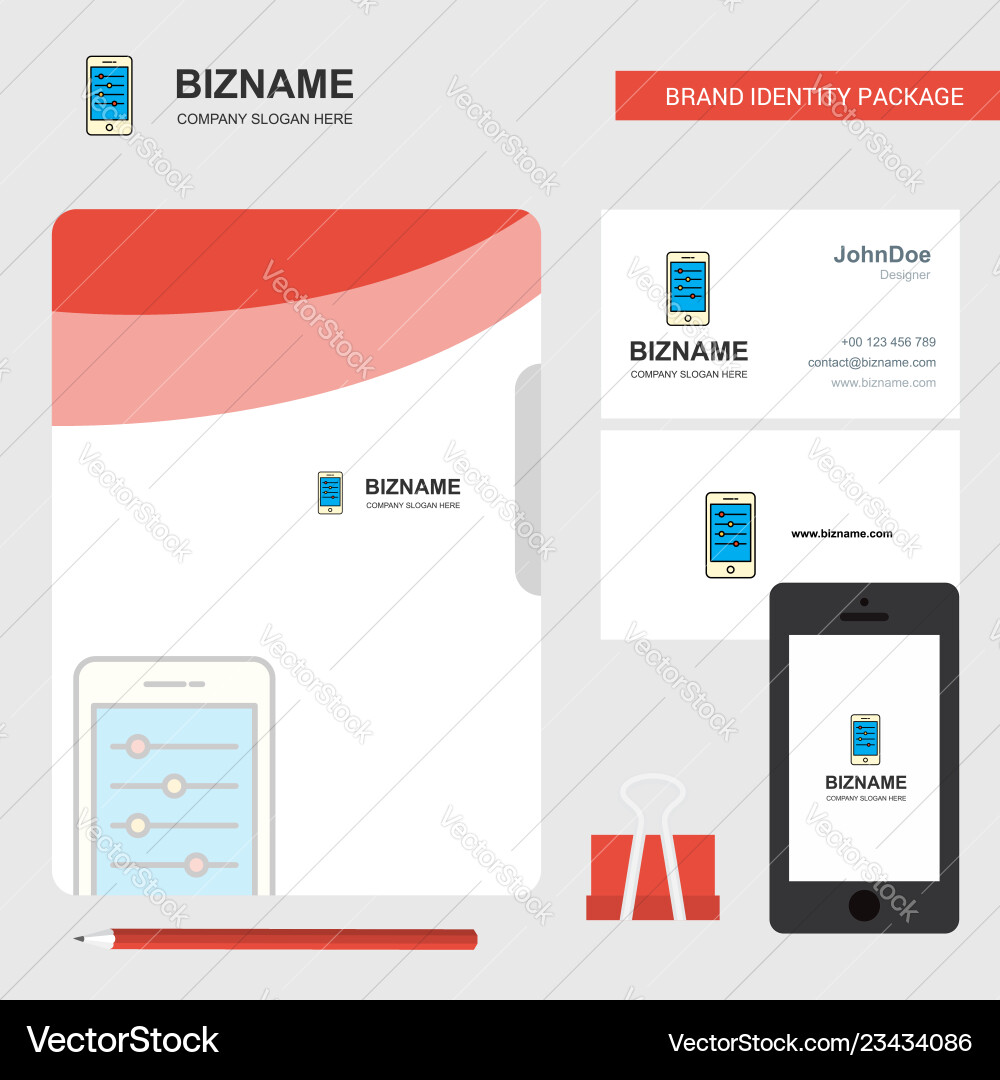 Mobiles Setting Business Logo-Datei zum Besuch Mobiles Setting Business Logo-Datei zum Besuch vektorbild