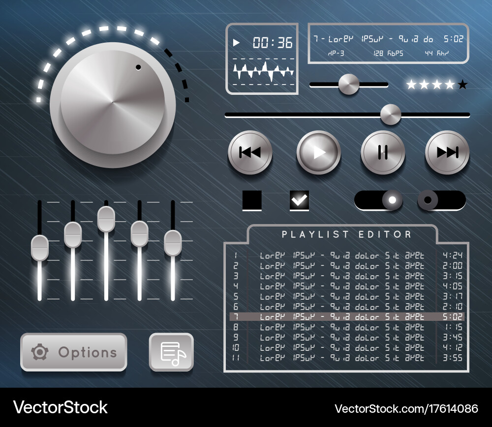 Modern Audio Player UI vector image