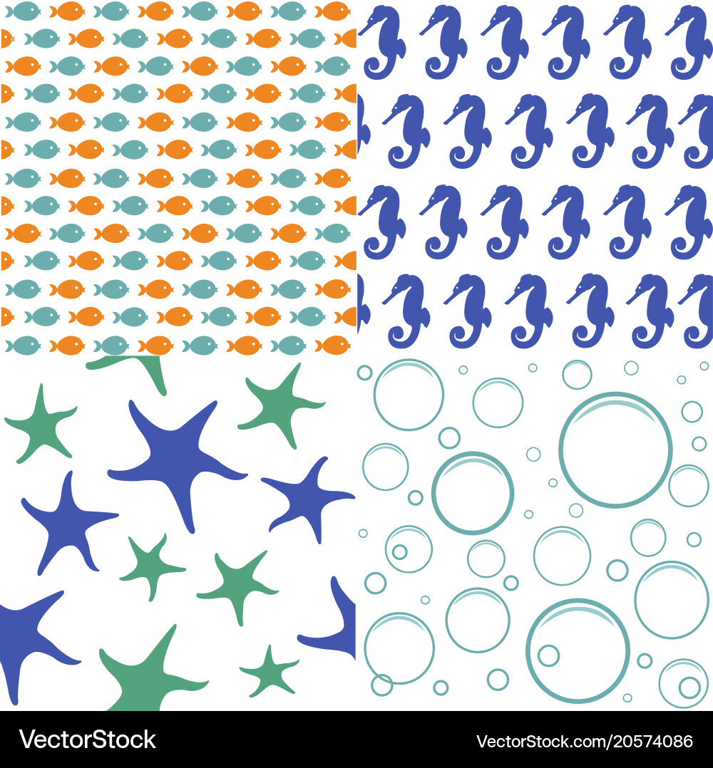 Nautical Seashell Patterns vector image