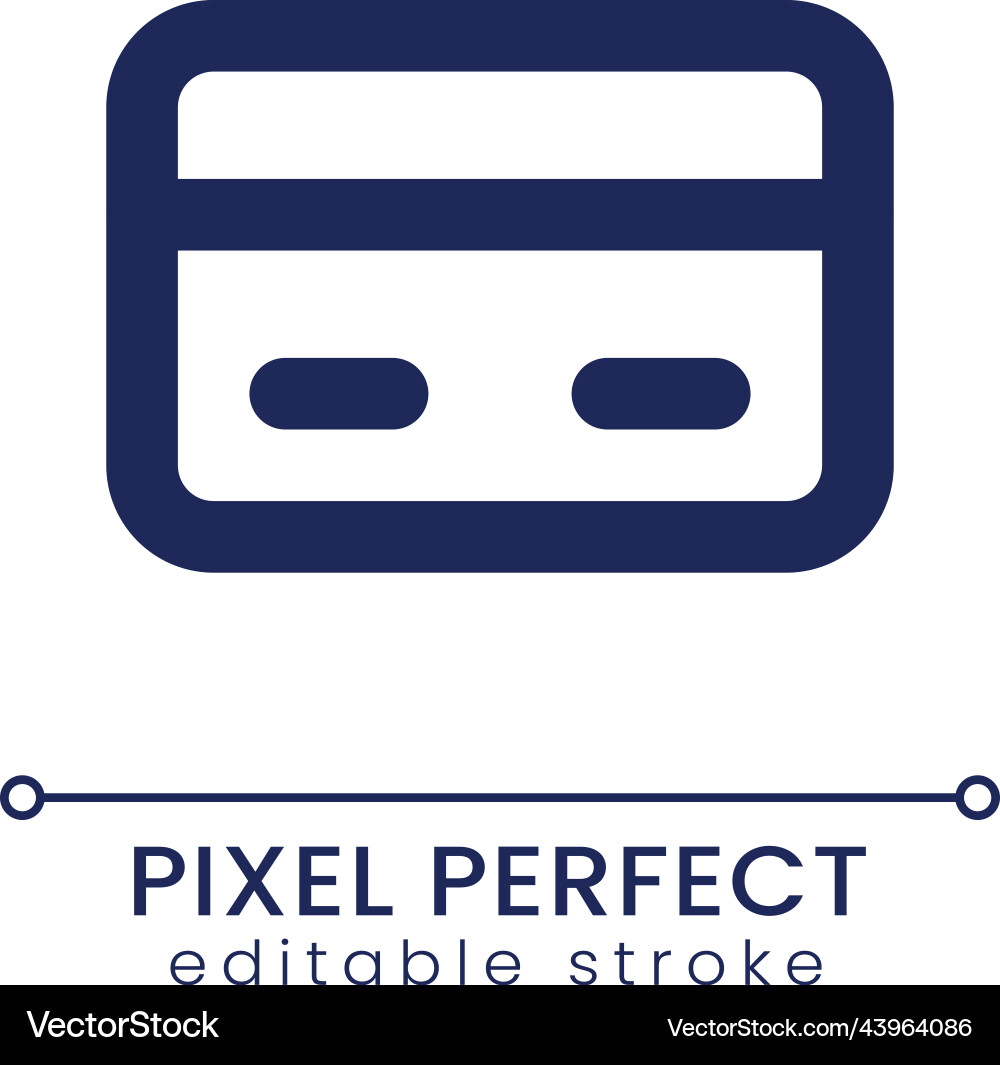 Payment card pixel perfect linear ui icon Payment card pixel perfect linear ui icon vector image
